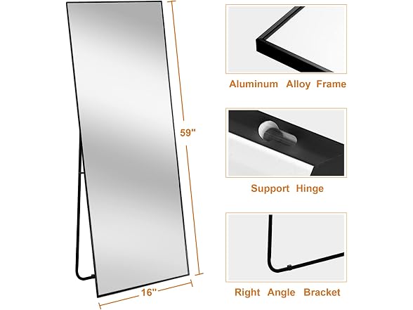 NeuType NeuType Full Length Mirror, 59x16 Full