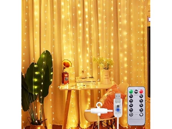 Generic Christmas-47 9.8ft x 9.8ft Curtain Lights