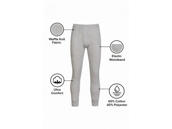 6-Piece Mens Waffle-Knit Thermal Sets