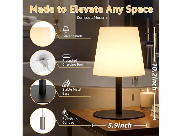 uuffoo Cordless Waterproof Shower Lamp