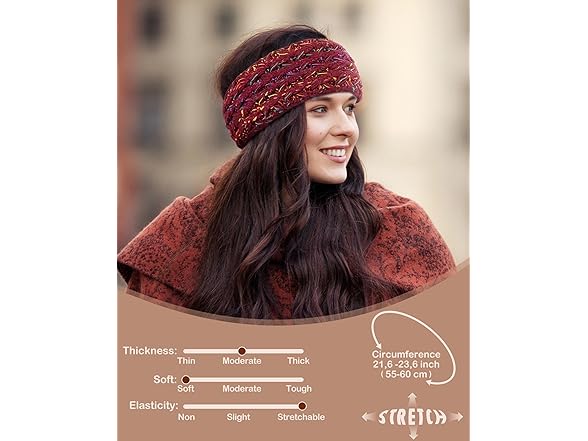 MUTKIS Winter Headbands  3 Pack Fleece Lined