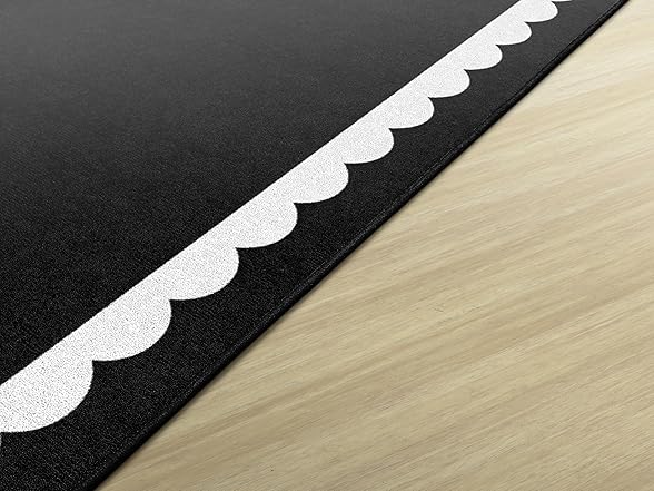 Rainbow Scallop Border Educational Area Rug