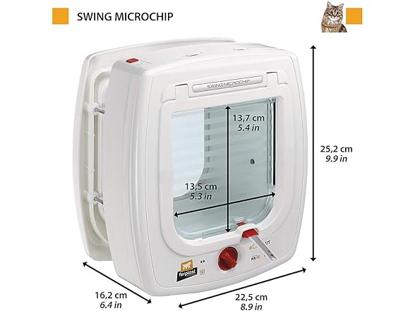 Ferplast Swing Cat Flap with Microchip, Whit