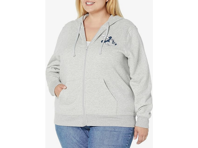 Amazon Essentials Disney | Marvel | Star Wars | Princess Women's Fleece Full-Zip Hoodie Sweatshirts (Available in Plus Size), Minnie Hat, 1X