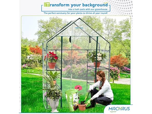 Ogrow Deluxe Walk-In Greenhouse 3 Tiers, 6 Shelves