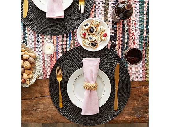 DII Woven Indoor/Outdoor Placemat Set, Round