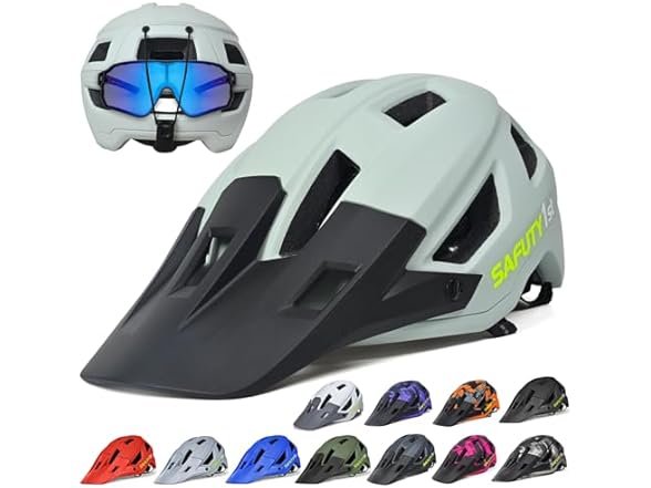 Light Blue Mountain Bike Helmet for Adults