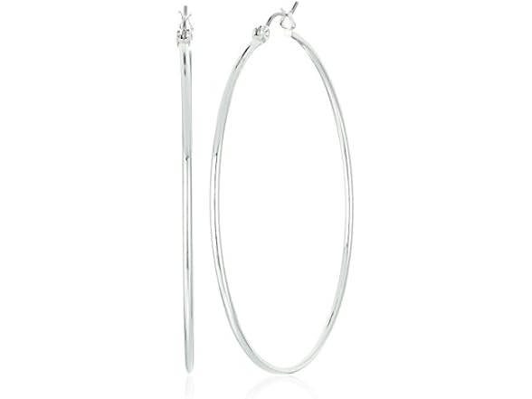 GUESS Silver Large Wire Hoop Earrings