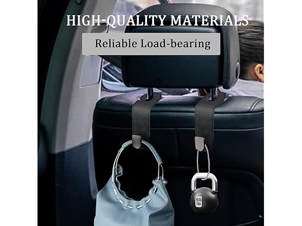 Gluebar Gluebar Car Purse Hook, Car Seat Leath
