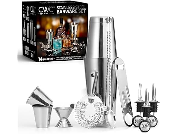 COOK WITH COLOR 14 PC Bartender Kit