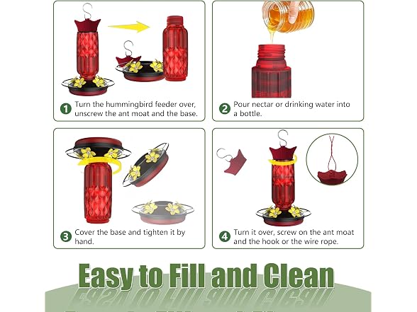 Bourid 16oz Plastic Hummingbird Feeder