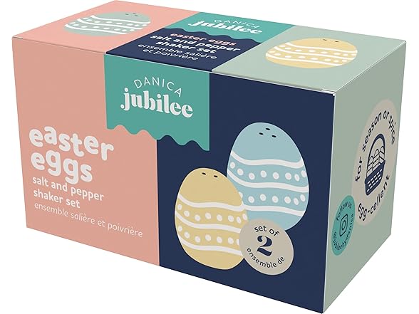 Jubilee Easter Eggs Stoneware Salt & Pepper Shakers, Set of 2 