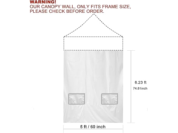 SANWAY B0DT48XKYC 5x5 Pop up Canopy Sidewall