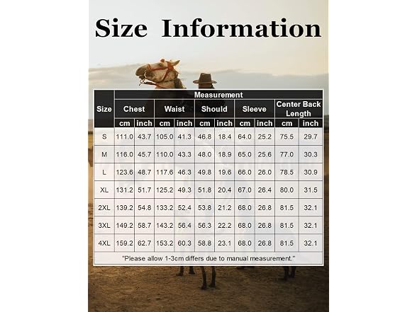 Coofandy Men (L) Western Cowboy Shirt Long Shirt