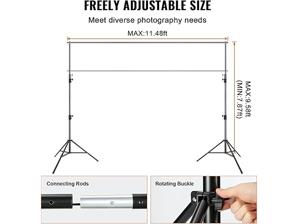 VEVOR 12 x 10 ft Heavy Duty Backdrop Stand