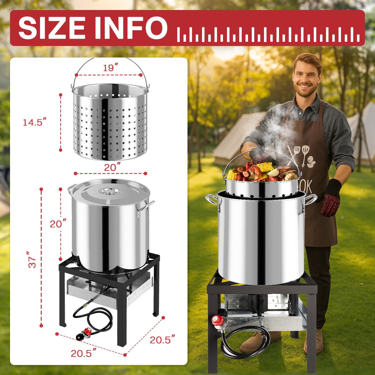 Stainless Steel Crawfish Boiler | Seafood Boiling Kit - Gallery 20