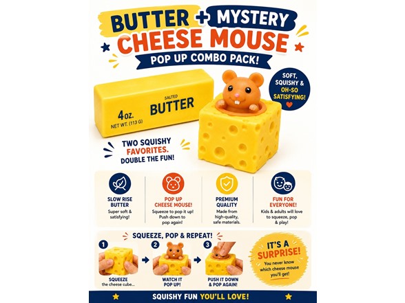 2Pk Squishy Cheese+Butter Mystery