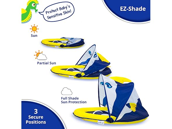 SwimSchool Deluxe Baby Float with Adj Canopy