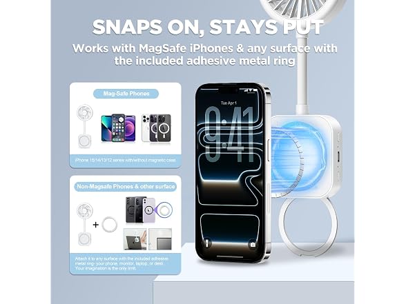 Pursuit FAN-WT Phone Fan with Ring Light 1 or 2pk