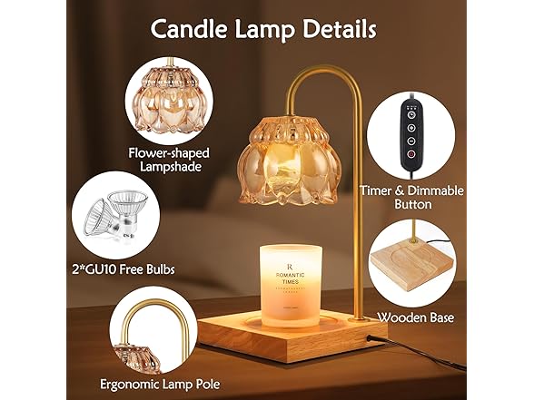 Brightever Candle Lamp Warmer with Timer