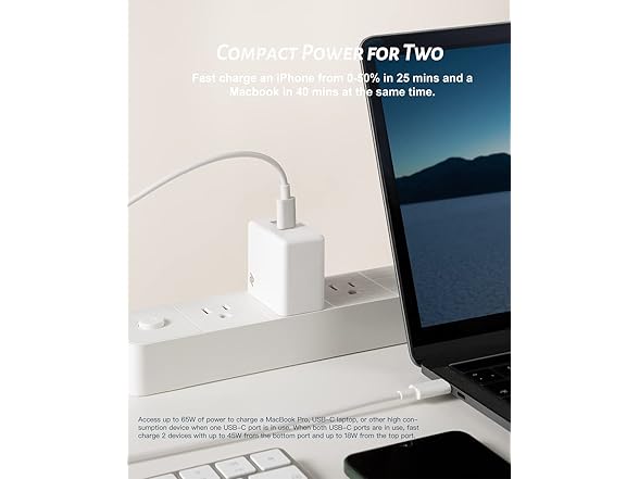 POWERLAND 65W GaN Dual USB-C Foldable Fast Charger