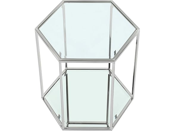 Sei Chrome Glass & Steel End/Side Table