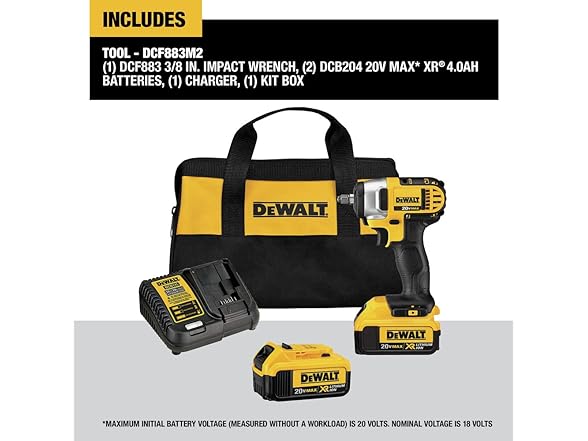 DEWALT DCF883M2 20V MAX* Cordless Impact Wrench Kit
