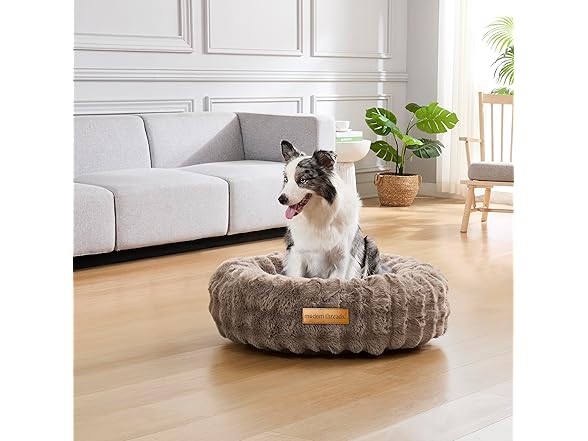 Modern Threads Calming Donut Dog Bed for Medium Dogs