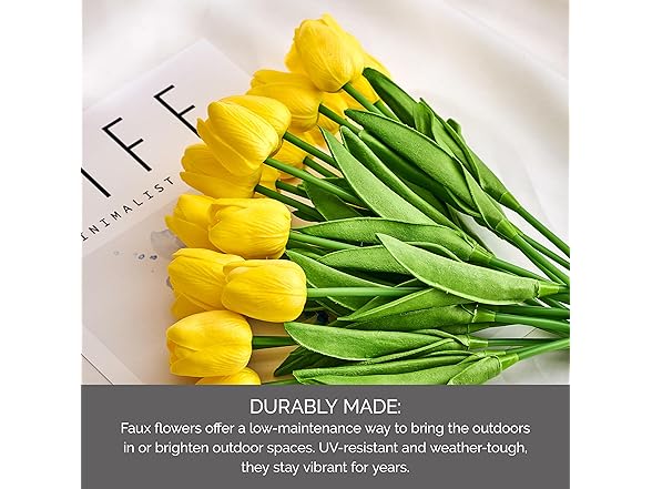 Mikasa Elements Artificial 13" Yellow Tulips