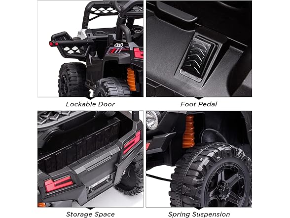 12V Ride On UTV White