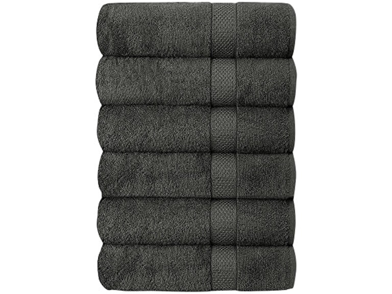 J&V TEXTILES 6PK TWL CHARC 27 X 52 IN 6-Pack Plush Bath T
