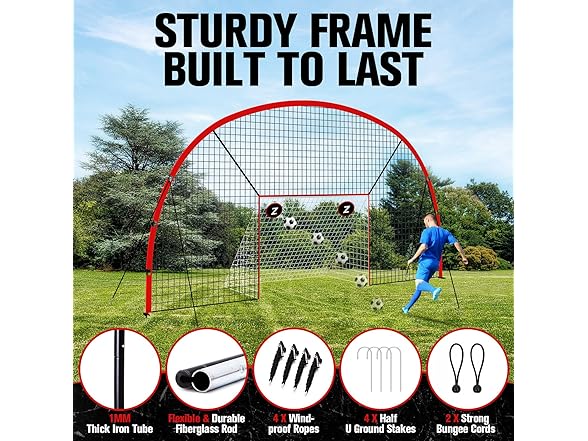 ZEALFEEL 3-in-1 Soccer Backstop Net