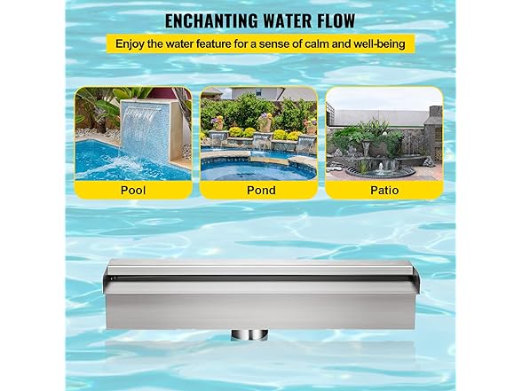 VEVOR Stainless Steel Pool Waterfall