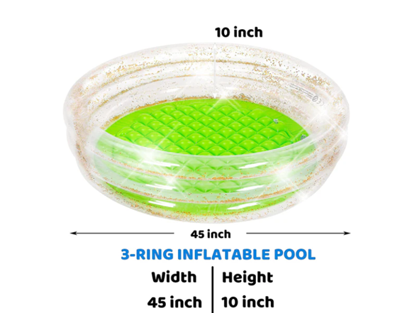 45in Inflatable Pool Glitter Transparent