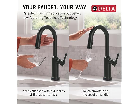 Delta Cordova Matte Black Touchless Bar Sink Faucet