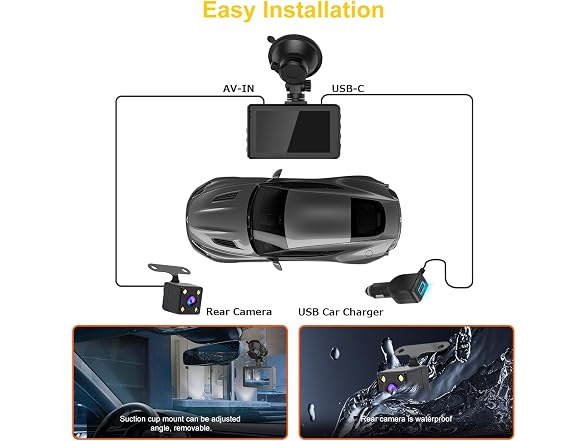 SPADE Dash Cam Front and Rear