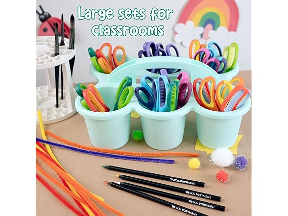 24 Pack Blunt Scissors for Kids