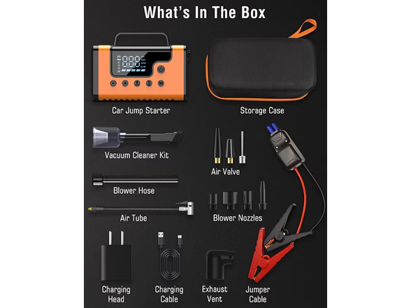Alpha Digital A28 Jump Starter w/ Air & Vac