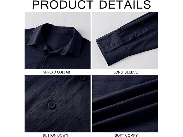 Runcati Men (M) Button Down Shirt Linen Long Tops