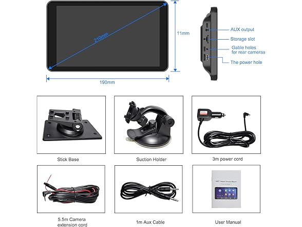 ONCHEER 7-Inch Carplay Android Display