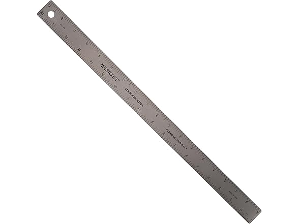 Westcott 18-Inch Stainless Steel Zero-Center Ruler