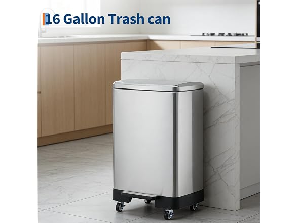 OUTLANE 60L Slim Stainless Steel Kitchen Trash Can