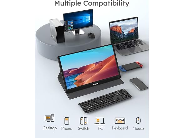 BOIFUN Portable Monitor - 15.6'' USB C HDMI