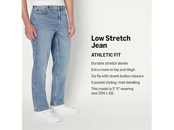 Amazon Essentials Mens Low Stretch Athletic Fit Jeans