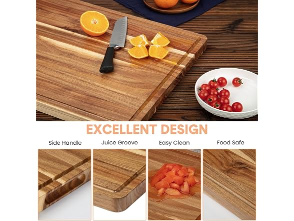 OUTLANE 24 x 18 in Extra Large Acacia Wood Cutting Board