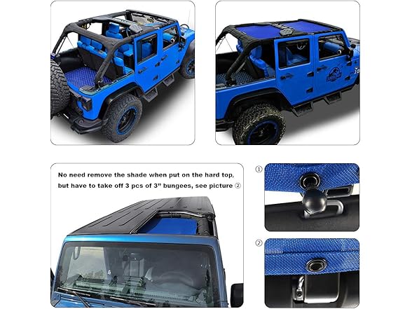 Shadeidea JK Sun Shade Top Compatible with Jeep Wrangler