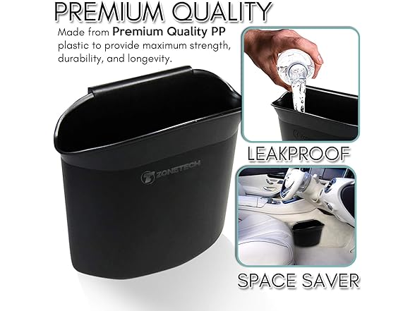 Zone Tech GC0016 Portable Hanging Mini Car Garbage Can B