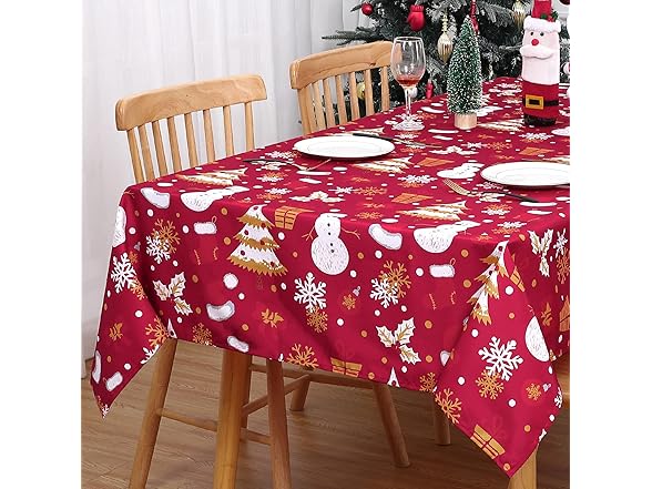 CAROMIO Rectangle Table Cloth Christmas