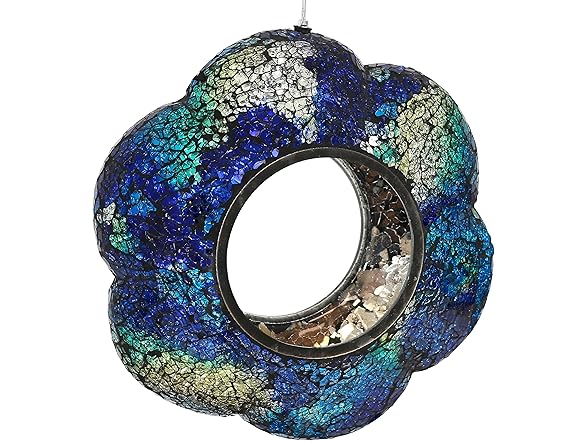 Sunnydaze 10-Inch Glass Mosaic Hanging Bird Feeder