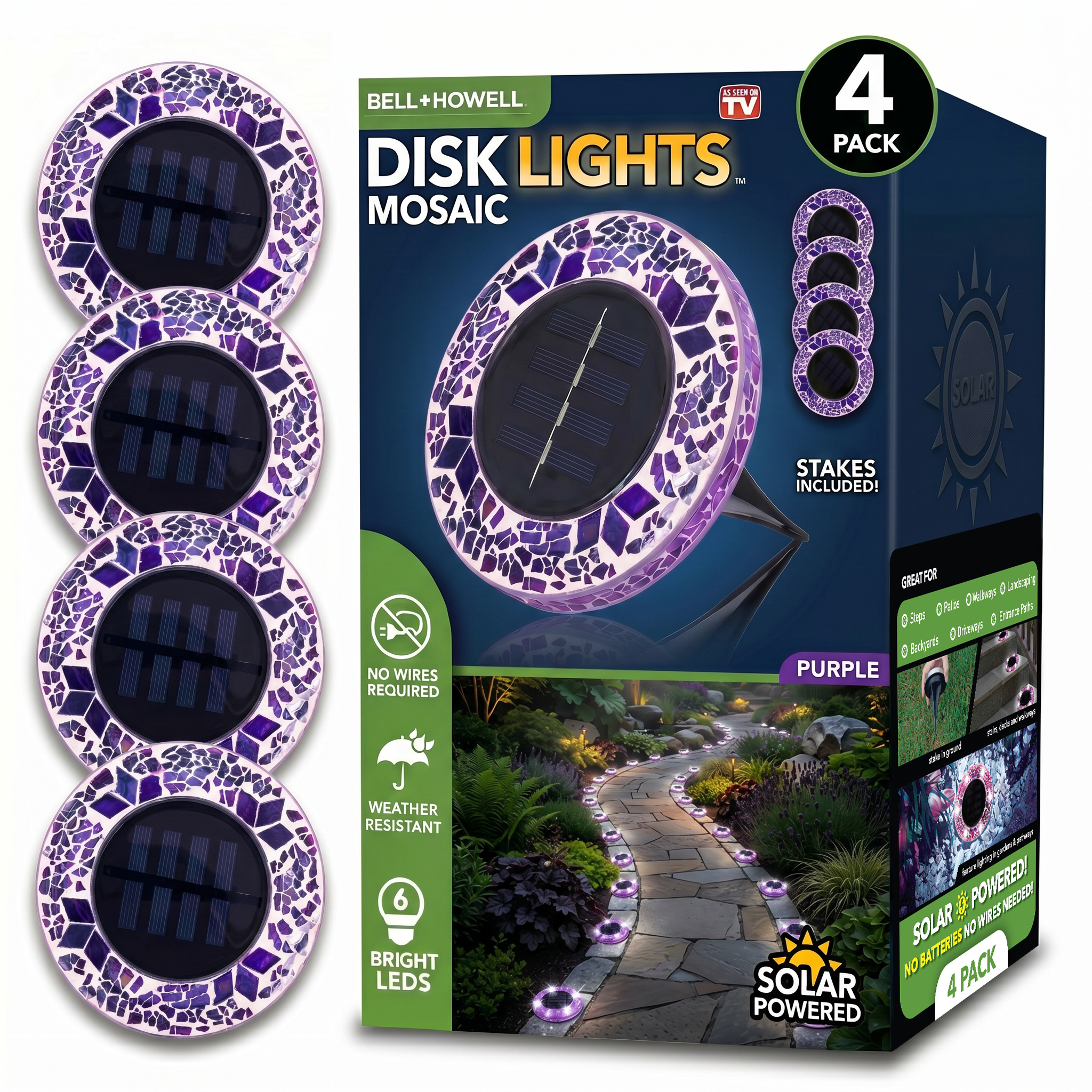 4Pack Mosaic Disk Light - Gallery 27